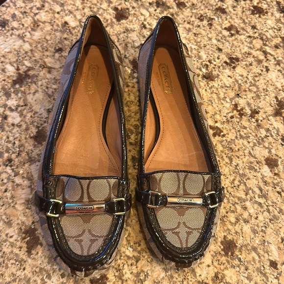 COACH (8B) Women's Berdina Loafer Signature Logo Flats Brown Khaki - Picture 7 of 11